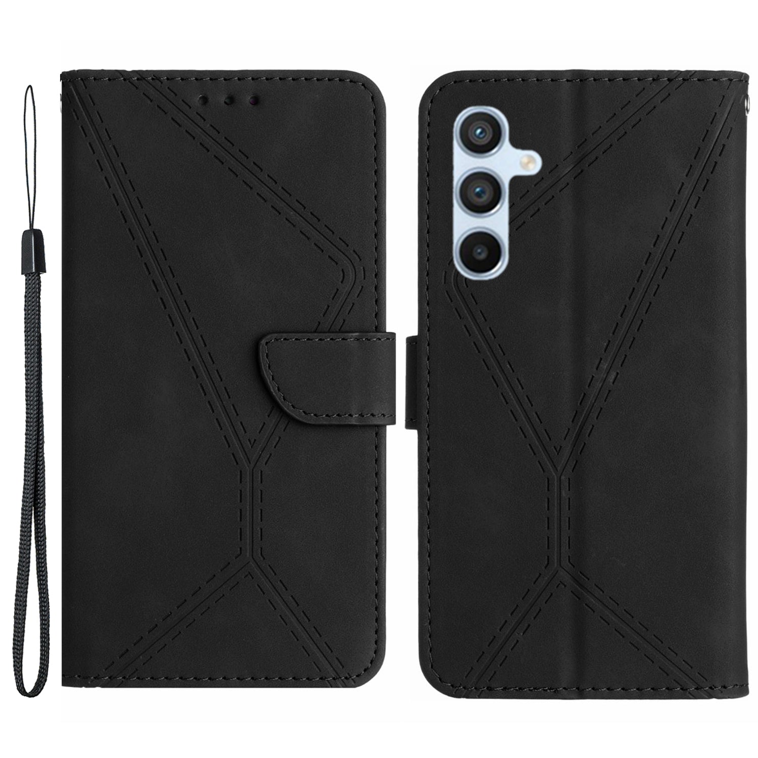 HT05 For Samsung Galaxy S23 FE Phone Case Wallet Imprinted Line Skin-touch PU Leather TPU Phone Stand Cover HT05 For Samsung Galaxy S23 FE Phone Case Wallet Imprinted Line Skin-touch PU Leather TPU Phone Stand Cover
